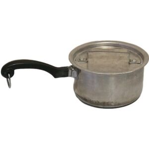 Vintage Farberware 1 QT Saucepan & Lid Aluminum Clad Stainless Steel Pot NYC USA